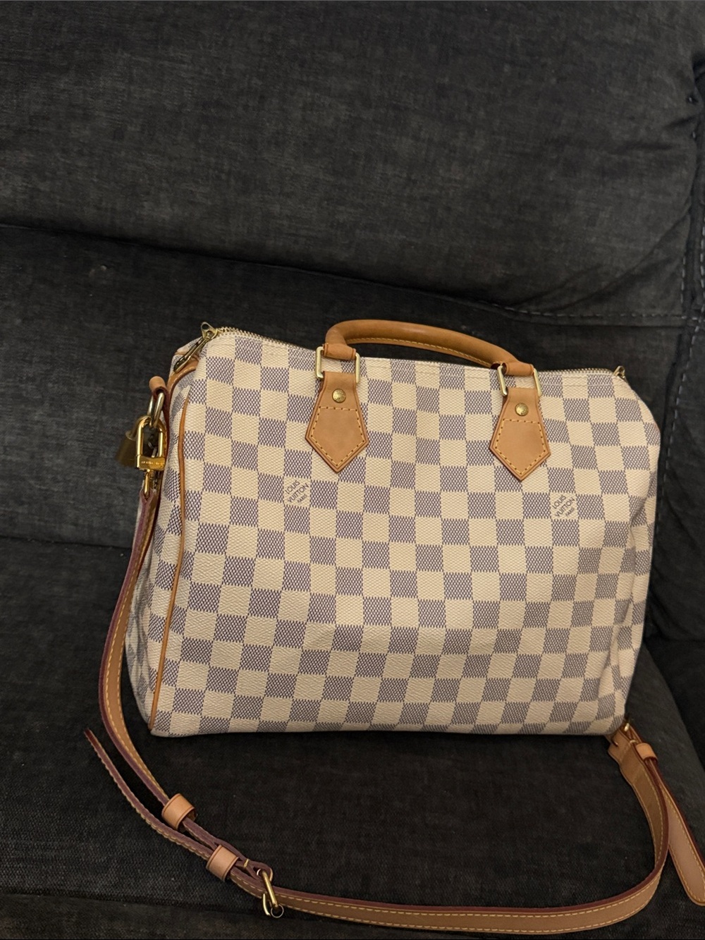 Louis Vuitton speedy 30 Bandouliere Damier azur